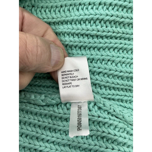 Womans Boston Proper Xs Green Pullover Knit V Neck Sweater - Picture 5 of 9
